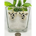 Black and White Cow Head Dangle Earrings