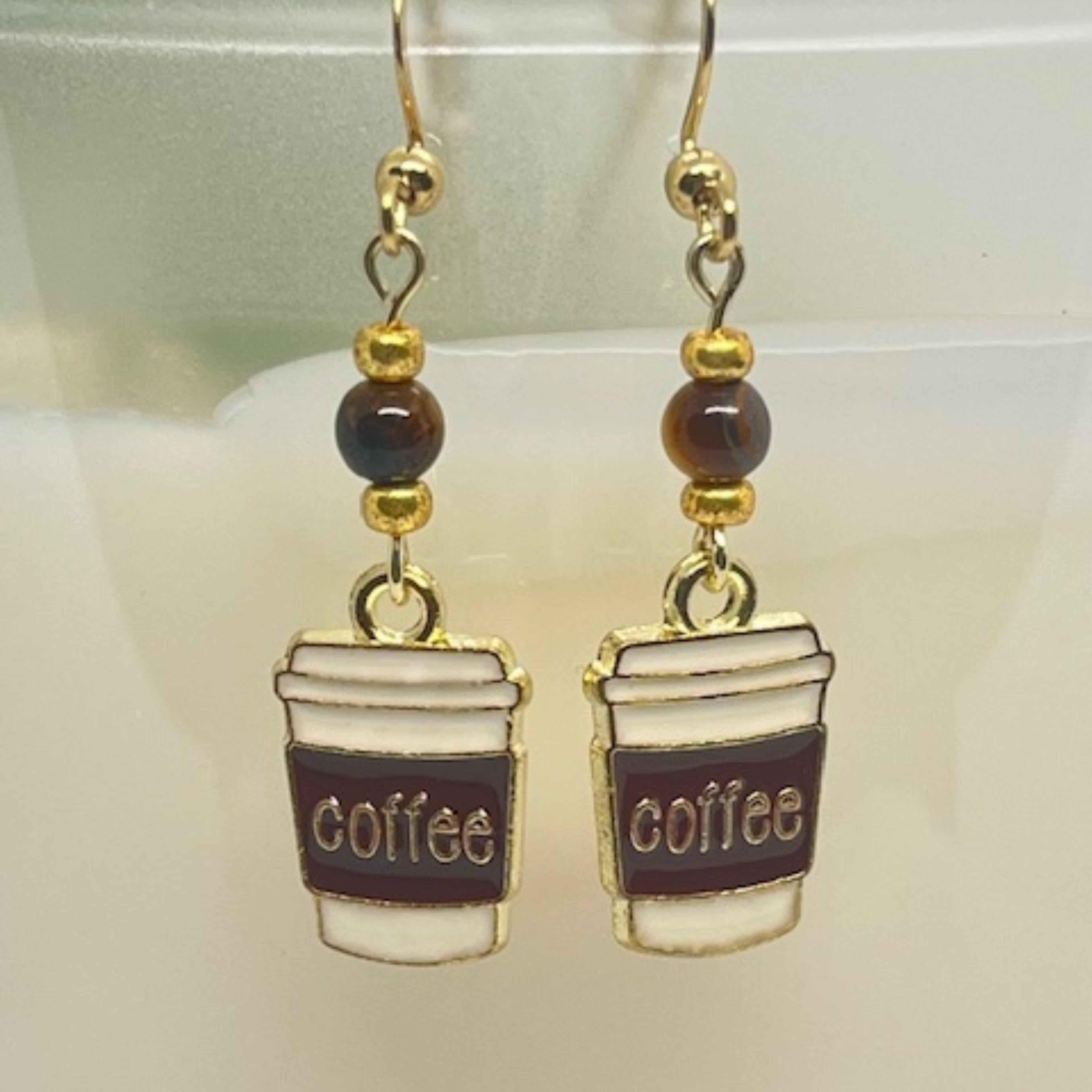 Cup of Coffee Dangle Earrings