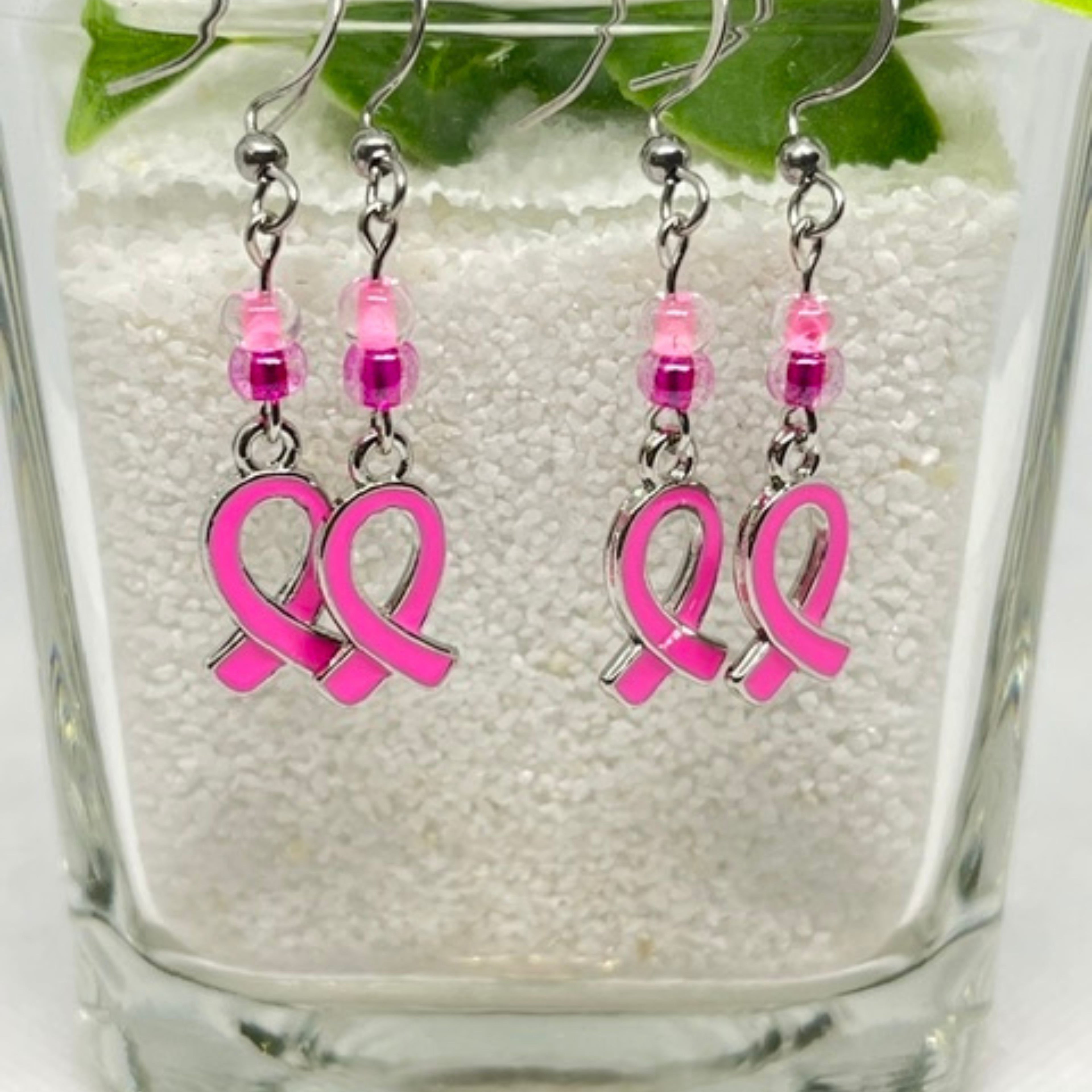 Breast Cancer Awareness Earrings. Share With A Friend Set